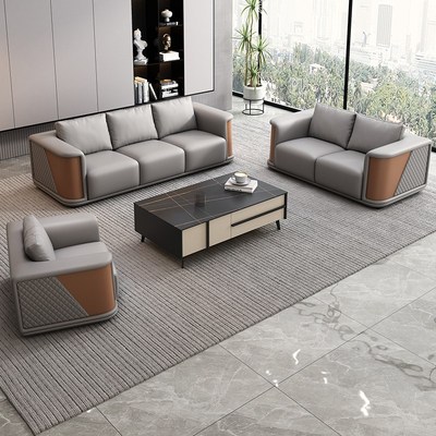 办公室接待沙发商务会客休息区培训办公简约茶几茶台一体式组合