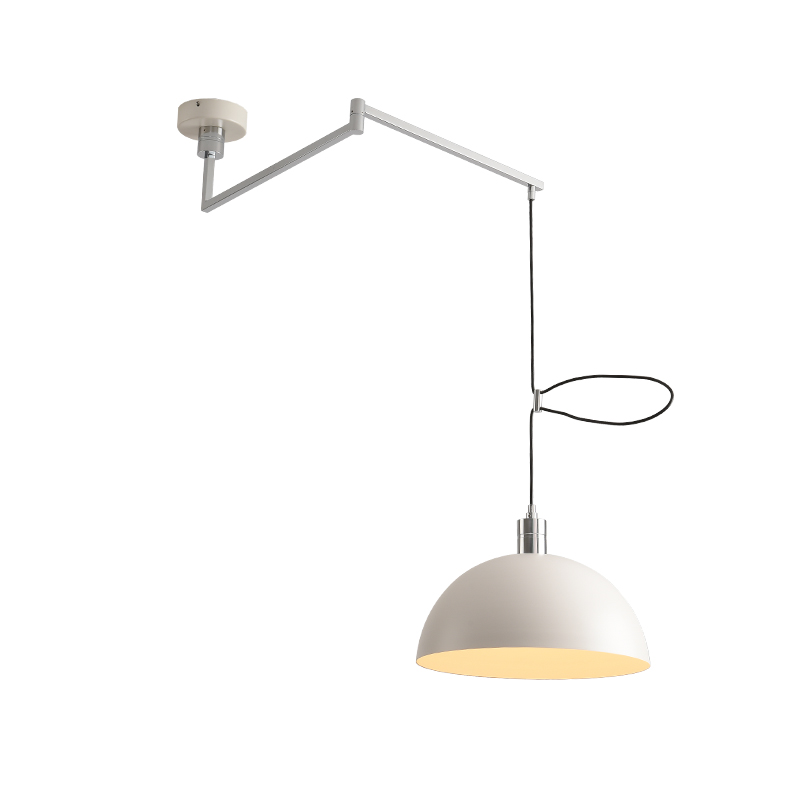 可移动餐厅吊灯简约现代包豪斯移位灯中古餐厅卧室摇臂伸缩小吊灯