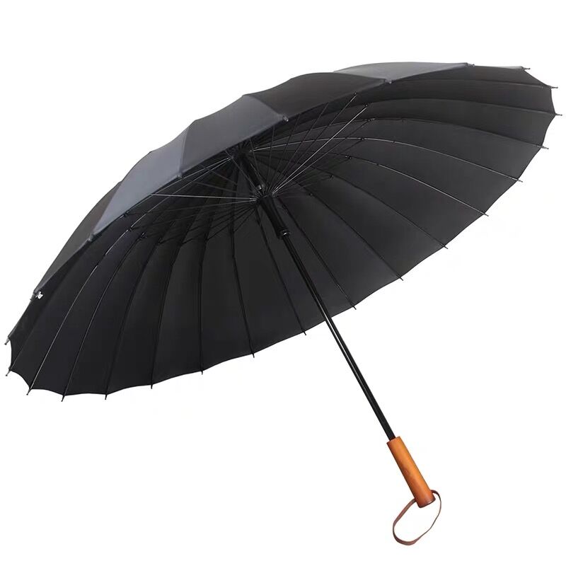 2骨长柄直杆伞森系复古简约男士超大抗风人伞骨伞古风雨伞定制