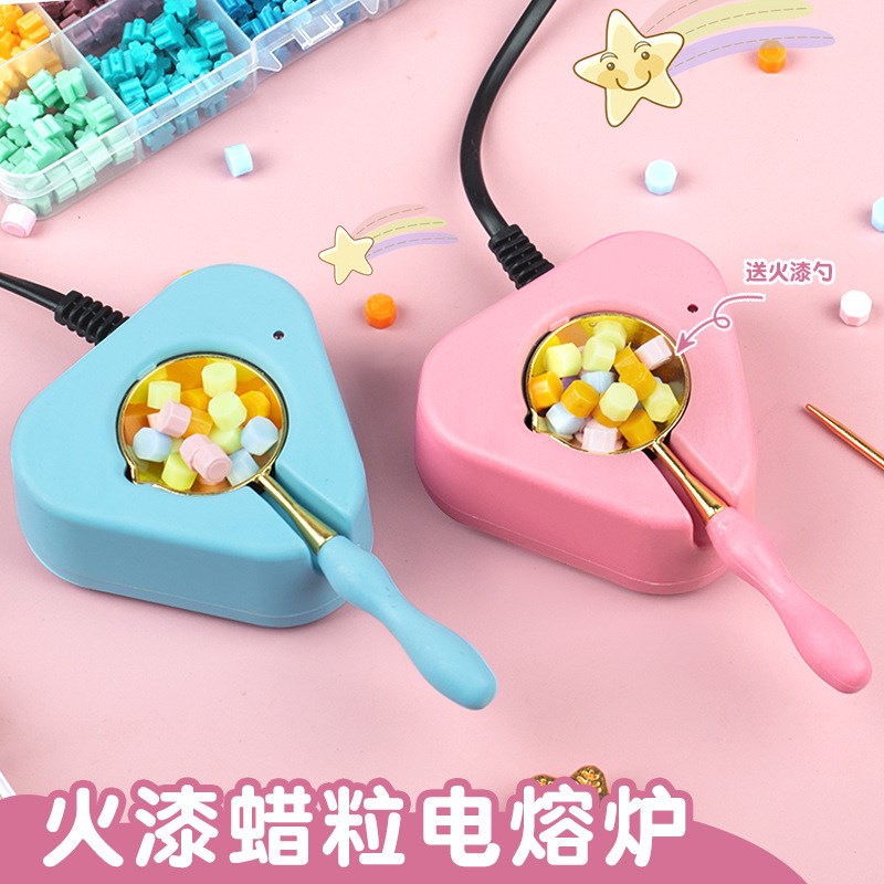 火漆印章全火漆电熔炉印章用品木柄勺子电熔炉加盖火漆蜡粒工具