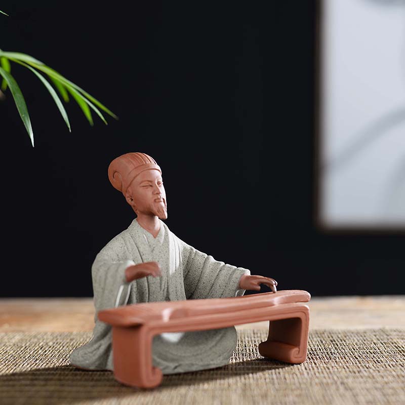 微景观园艺小摆件茶玩琴棋书画李白创意花宠盆景盆栽装饰人物造景