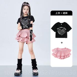 高档采购产品士舞女孩服，街头时尚儿童模特t爵台嘻哈潮儿流服装