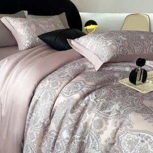 高档10s天丝定四件套制0田园花睡被套裸夏季床上用品丝滑冰丝床单