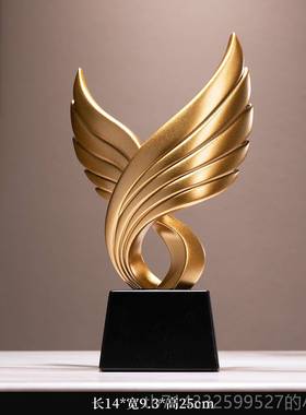 高档展览术宏图雄鹰艺摆件办公轻室奢酒柜摆送领导优秀员件工奖杯