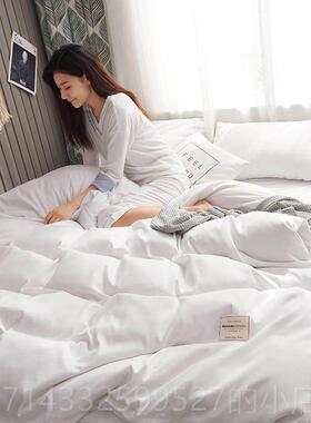高档笠ns北套欧风i白色床单4四件套民宿酒店宾馆纯白色被床宿舍三