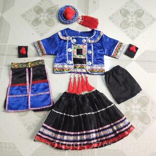 高档小风采瑶山彩云飞舞蹈儿童苗妹妹演铃呦灵山水服间踩彩苗族出