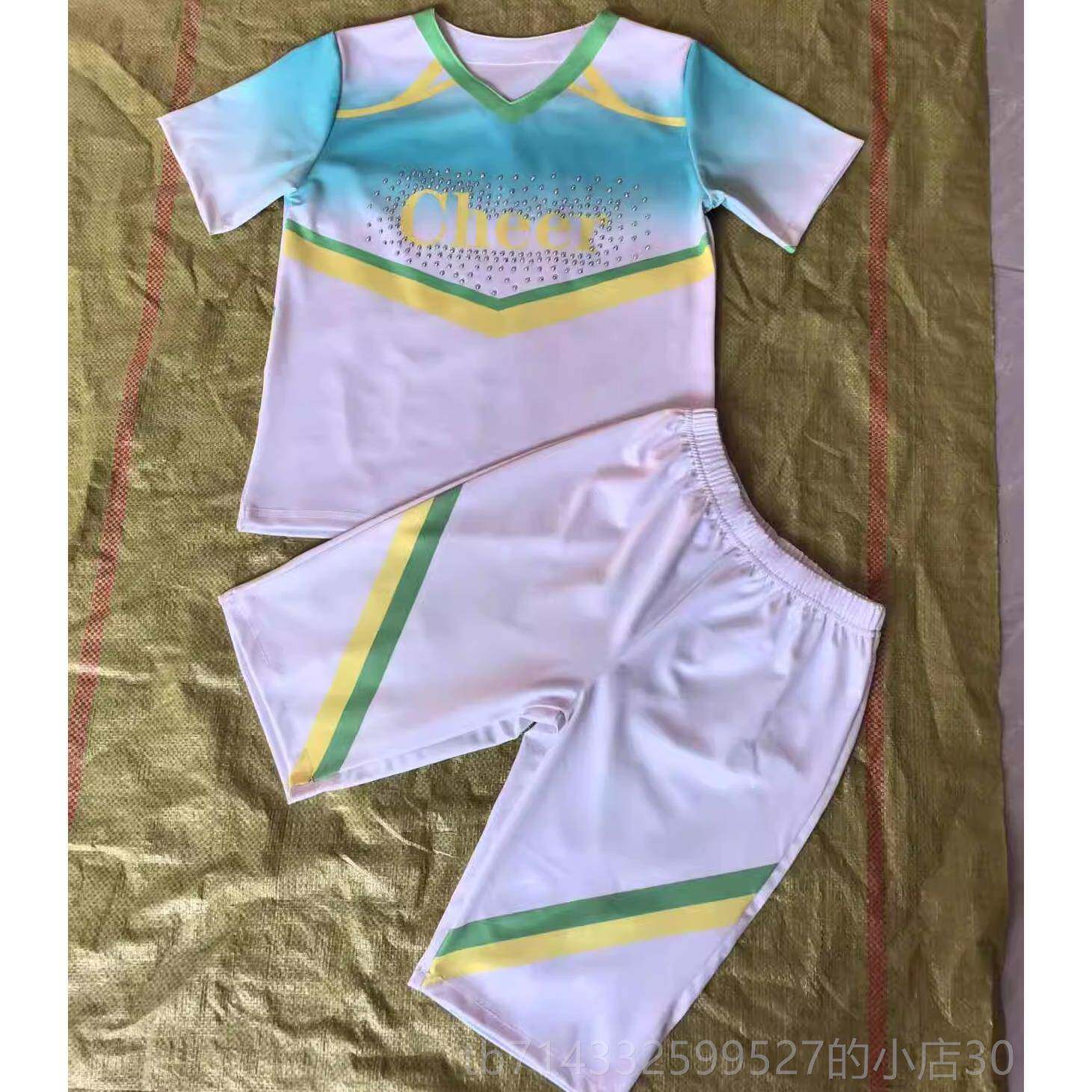 高档业儿童专竞技健美体操比演赛服装幼啦啦队出服儿男女童团体啦