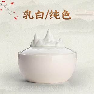 高档火锅砚台书法专用干墨墨碟笔洗墨池带不盘盖子的余墨不干陶缸