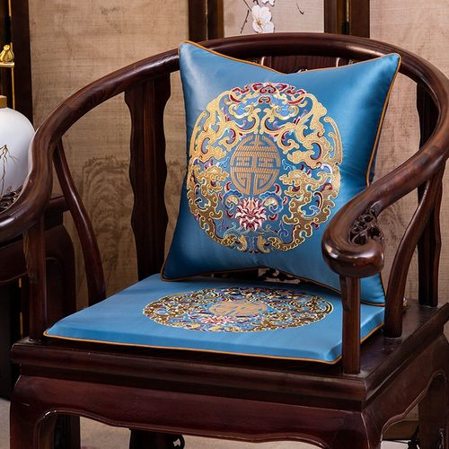 中式红木沙发坐垫古典实木家具圈椅太师椅官帽椅垫刺绣老式靠背垫
