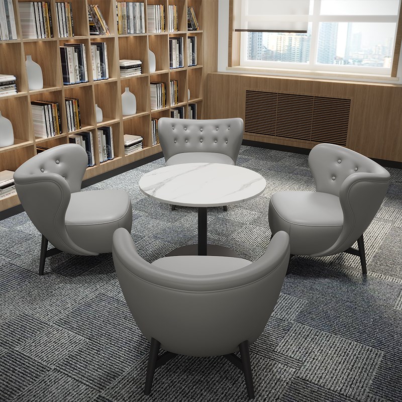 现代简约休闲单人沙发茶几休息区商务酒店会客区洽谈接待桌椅