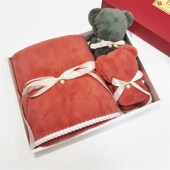 38节礼品 加厚珊瑚绒浴毛巾3件套礼盒回礼公司福利企业宣传定制