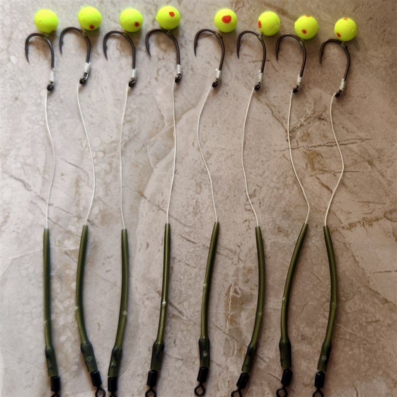 欧式鲤鱼钓组防缠绕短子线浮力球钓草鱼浮水珠欧式反底钓组研磨钩