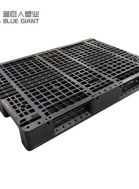 川字网格托盘防静电塑胶托盘PP料黑色叉车栈板川字网格