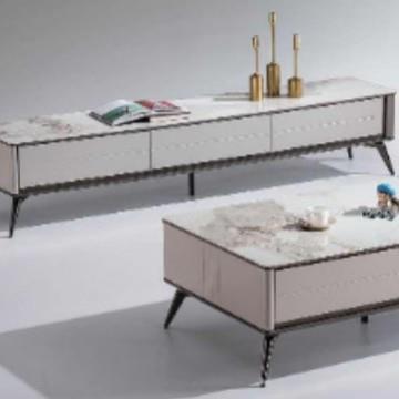 3159-769天然大理石茶几电视柜现代简约风地柜成套家具烤漆家用小