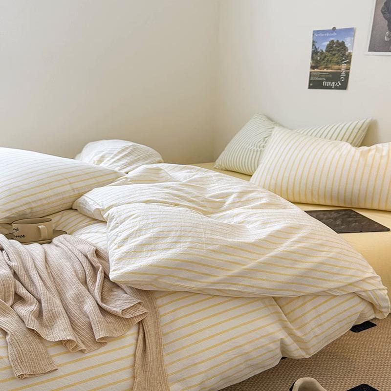 2025新款床上四件套全棉纯棉被套水洗棉床单床笠宿舍三件套