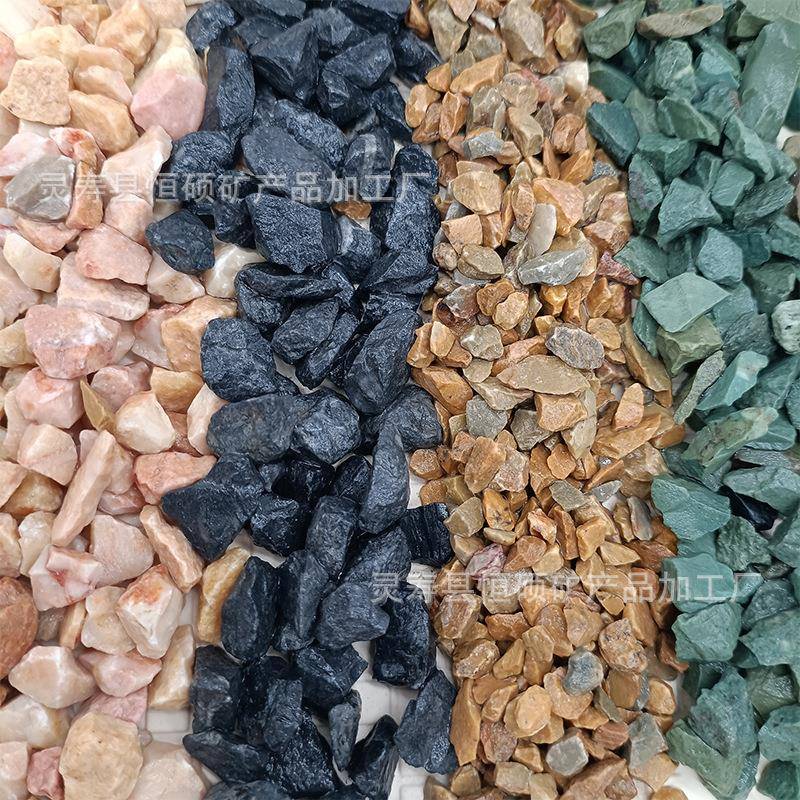 厂家现货白色碎石 市政工程铺路石 彩色不规则建筑透水碎石子