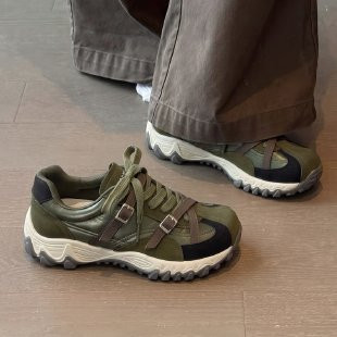 露思同款复古拼色休闲老爹鞋女款