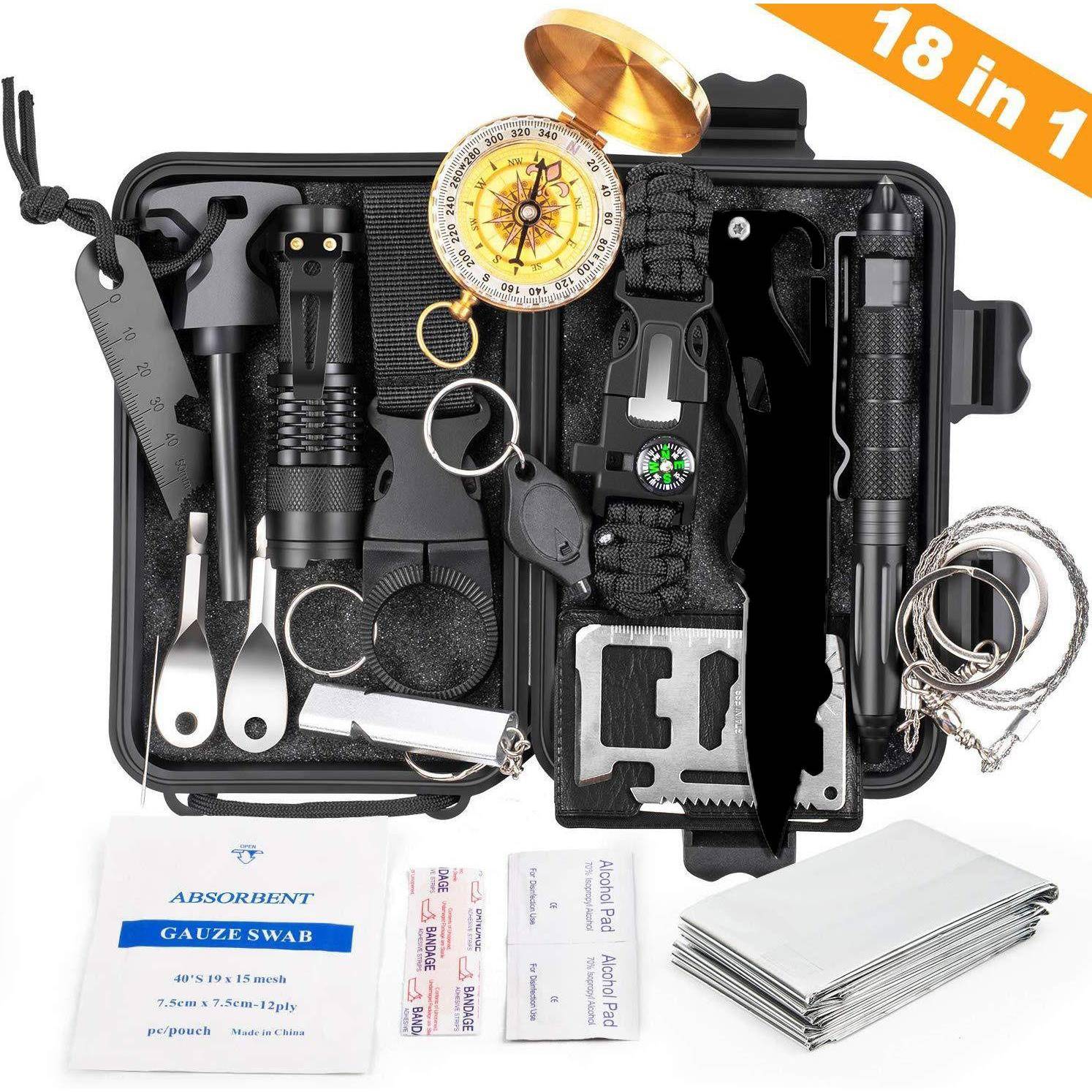 旅行户外装备求生宝盒生存工具套装多功能野外急救盒车载应急用品