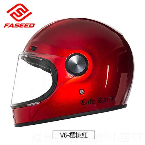 高档FAVESED复古头男女摩托车哈雷机车巡航全盔盔大码4XL冬季3C认