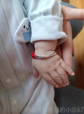 高档足绕银9手99纯银手镯女实光面丝足银大人宝宝心款工定制民族