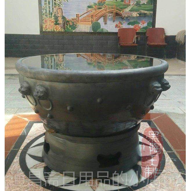 高档土陶素面老瓦缸瓦鱼盆金陶鱼盆瓷乌龟睡瓦莲龟鳖家用盆花盆鱼