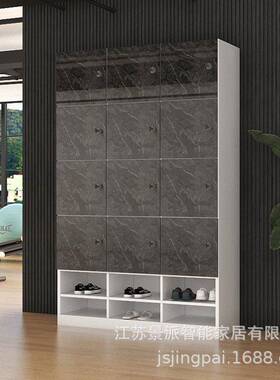 灰色大理石新款员工更衣柜木质健身房美容理发店储物洗浴室存包柜