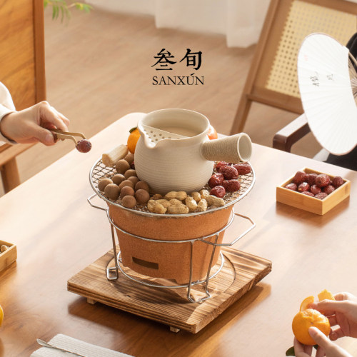 叁旬冬天围炉煮茶烤火炉套装家用室内炭火器具全套罐罐茶壶煮茶器