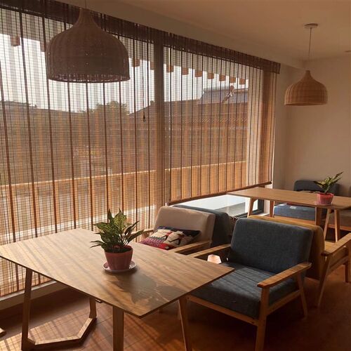 竹窗帘卷帘升降拉帘飘窗遮阳透气窗帘饭馆茶馆民宿中式竹子拉帘