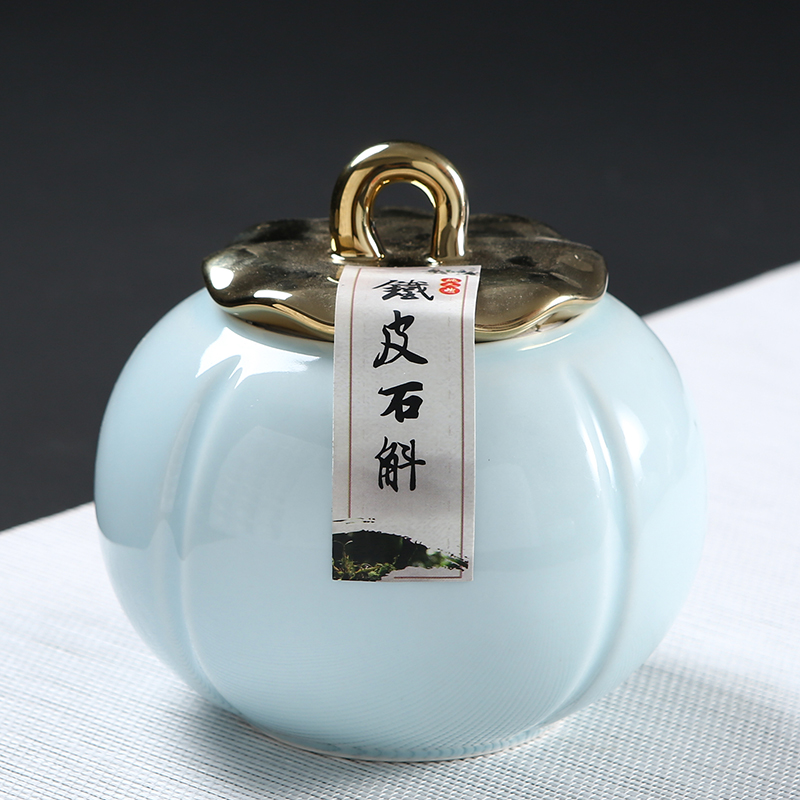 铁皮石斛枫斗包装盒霍山石斛粉石斛花空礼品盒陶瓷密封罐可印字