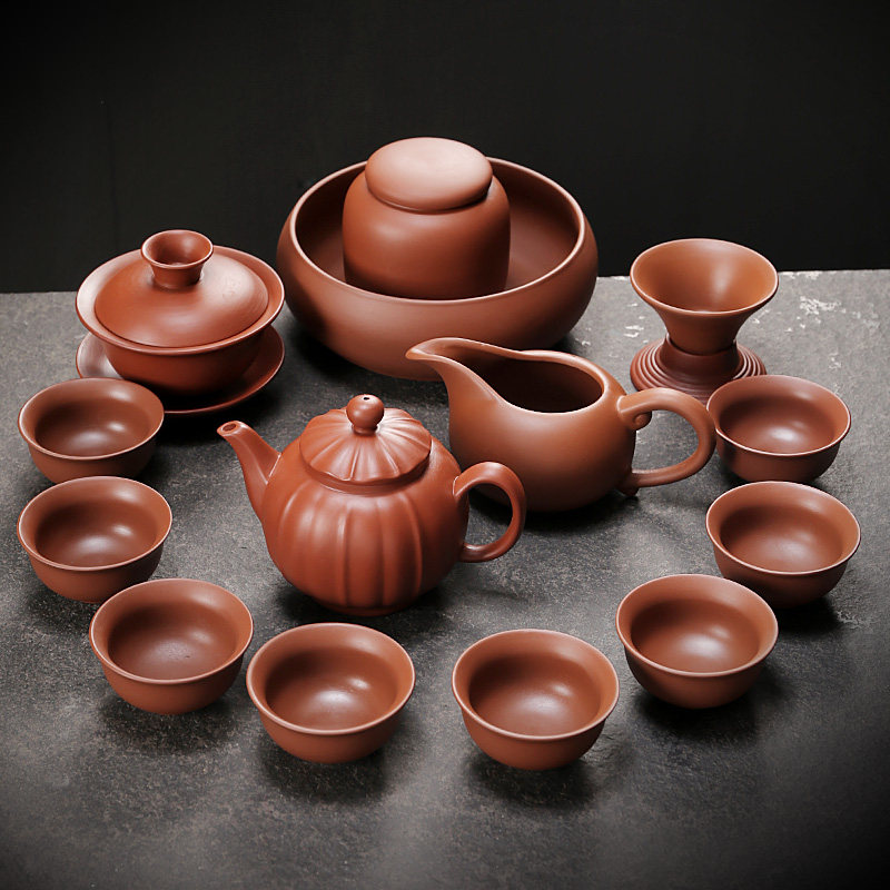 紫砂功夫茶具套装家用客厅整套陶瓷茶盘茶壶茶杯高档泡茶喝茶套餐