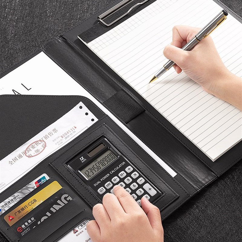 文件夹资料夹售楼部销讲夹多功能经理夹拉链皮质商务量房本子带