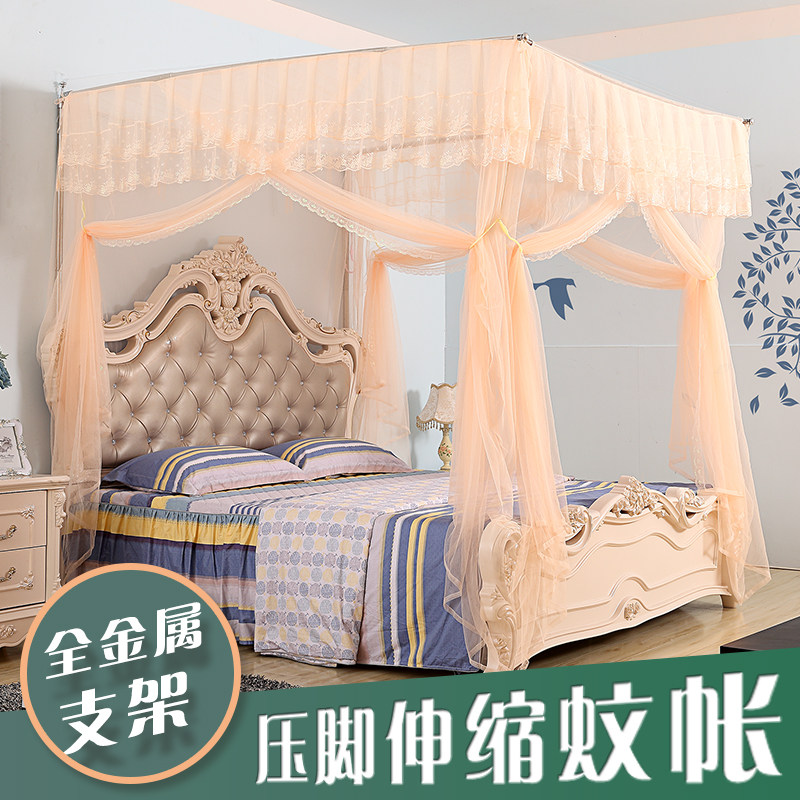 新款蚊帐1.8m床免安装现代简约家用公主风蚊帐1.5米2宫廷落地支架