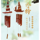 饰一帆风顺 竹制创意风铃茶室酒店家居配件家居装 竹风铃 挂饰门饰