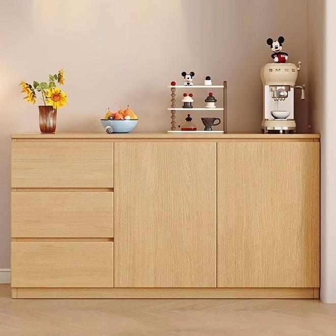 实木餐边柜靠墙一体储物柜茶水柜橱柜家用厨房收纳柜客厅置物柜子