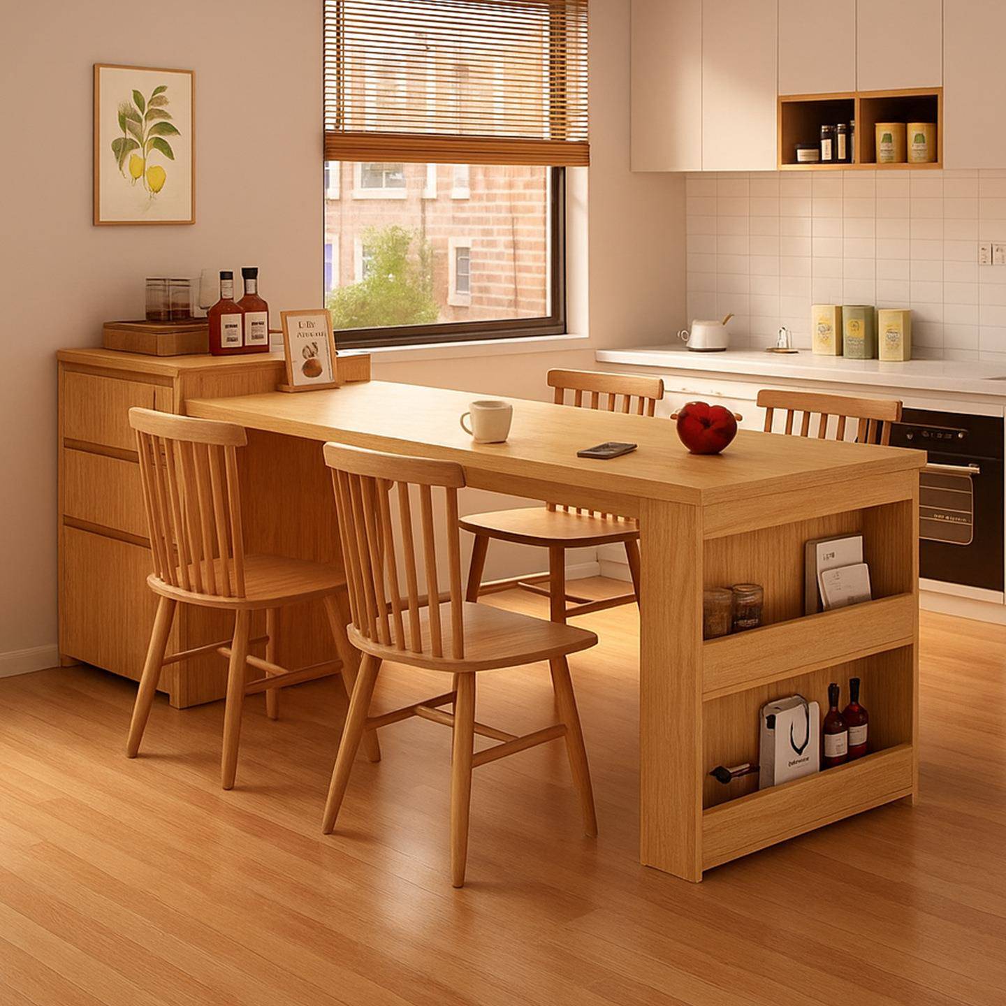 岛台餐桌一体家用小户型开放厨房吧台隔断柜现代简约客厅家用吧台