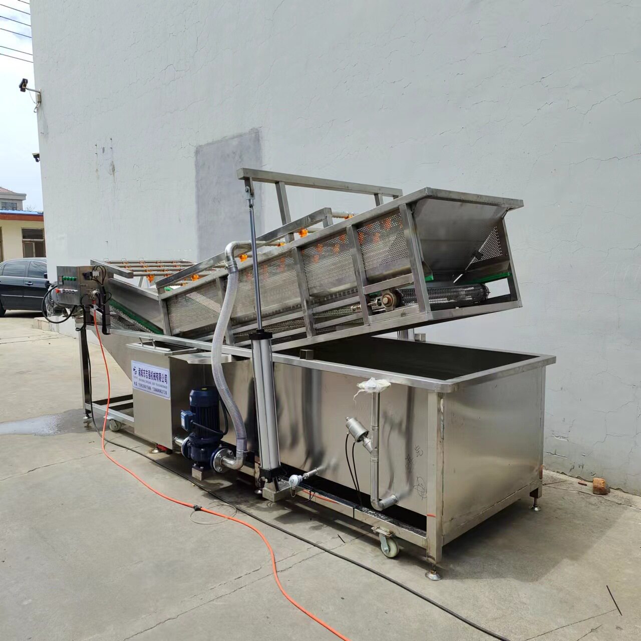 净菜加工龙门架提升喷淋清洗机余甘子果蔬清洗线海产品去杂洗袋机