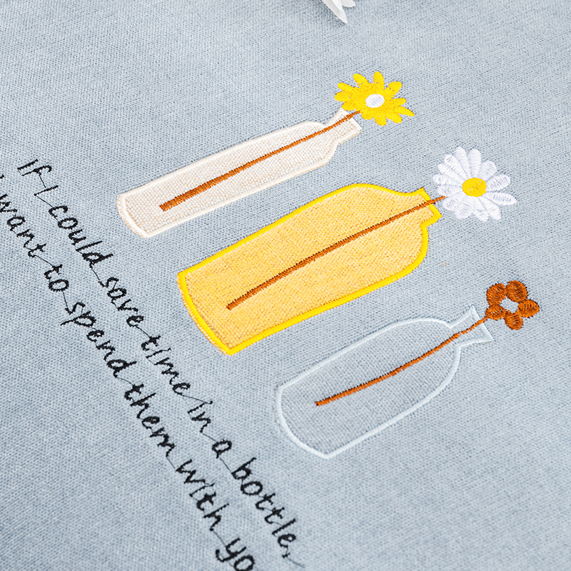 沙发垫四季通用靠背巾盖布简约现代花朵刺绣小清新灰防滑沙发罩