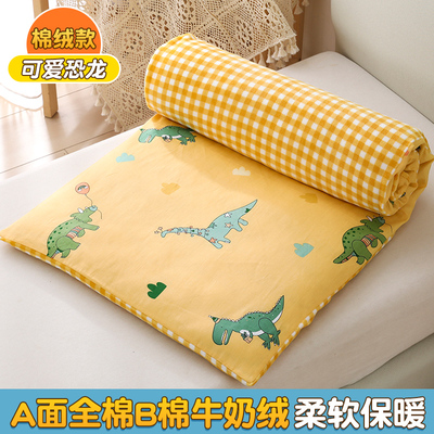 可拆洗宝宝儿童幼儿园床垫全棉加绒垫套罩午睡褥子垫被冬四季通用