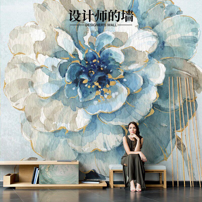 2024法式花朵客厅电视背景墙高级感壁纸壁布酒店沙发壁纸卧室墙纸