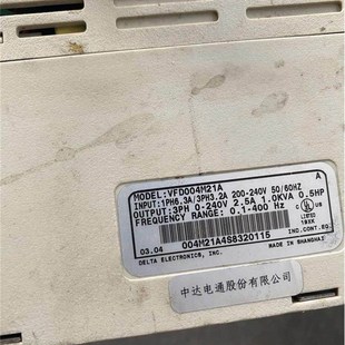 台达变手频器VFD M系相列VFD004M21ALFW单220V0.4W二K拆机包好