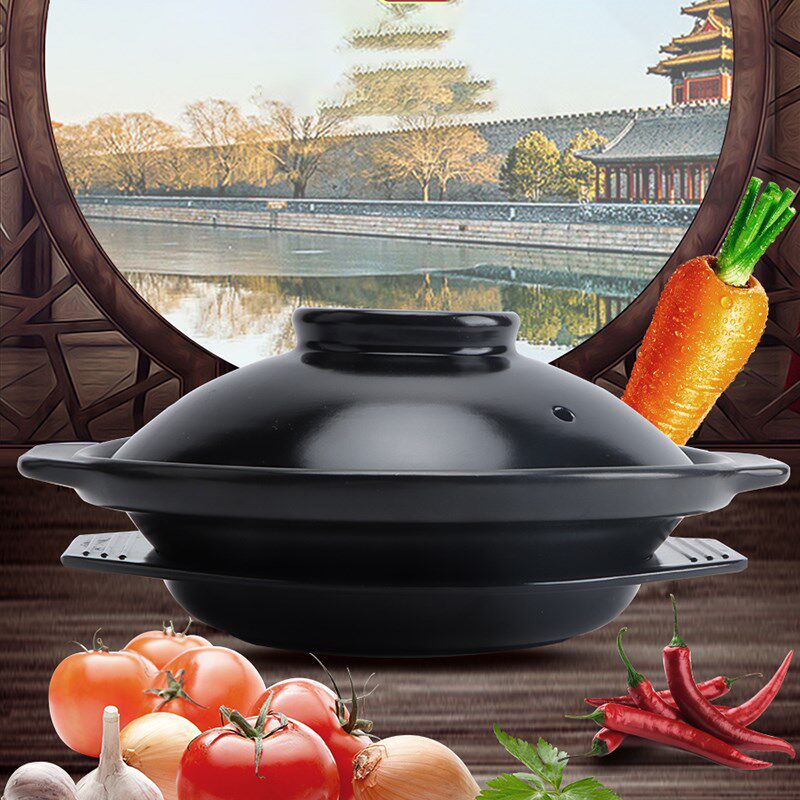 莹玉浅砂锅干锅菜耐高温沙锅牛腩煲干烧煲明火商用黄焖鸡浅平锅