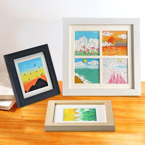 正方形九宫四宫格油画棒相框手工diy摆台绘画装裱画框挂墙框