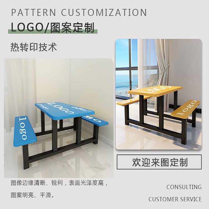 免运费食堂餐桌结实耐用防虫餐台学生学校饭堂连体不锈钢快餐桌椅