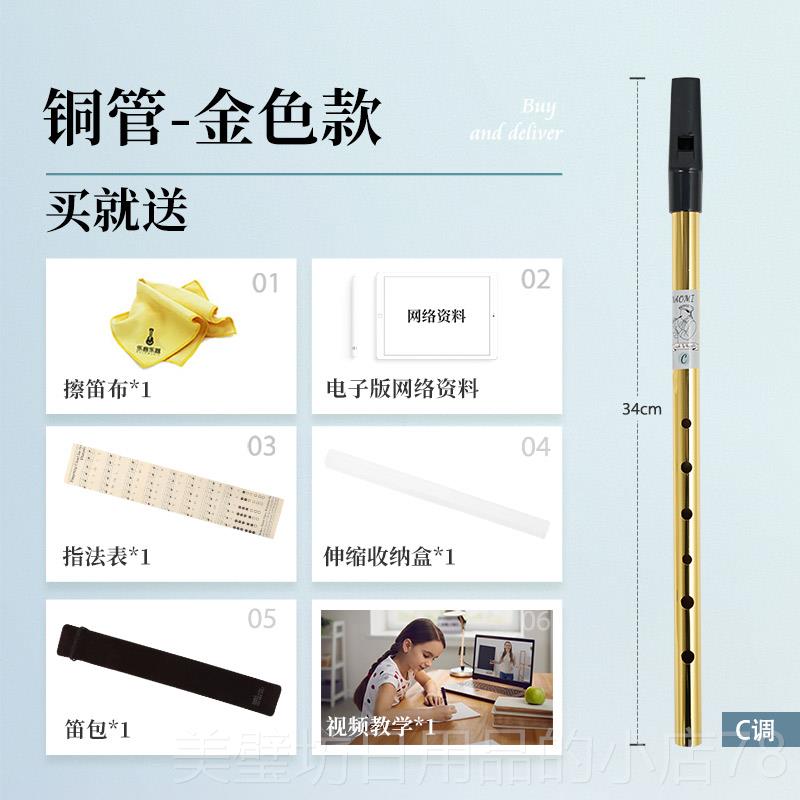 高档NAO调M爱尔兰哨笛 美I国品 CD调高音牌直笛6孔初学竖笛