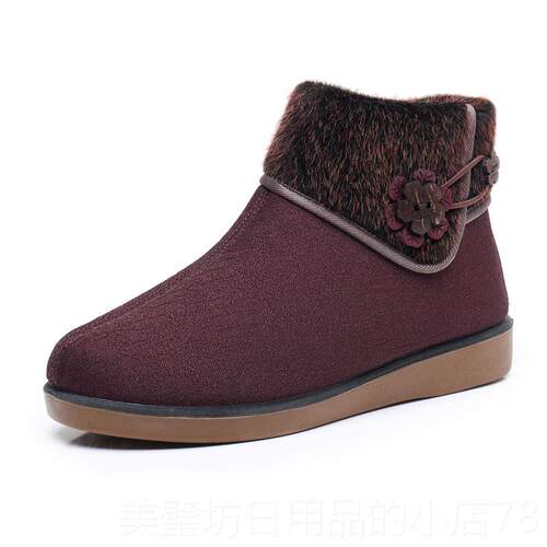 高档老人鞋年保暖鞋太太鞋女冬老季老加绒加厚棉防滑软底妈妈奶奶