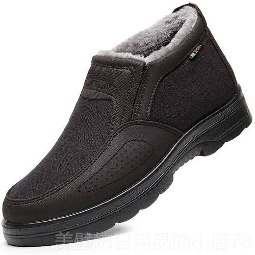 高档老北京布鞋冬季棉鞋男暖加厚加绒休老闲鞋中年爸爸保鞋防滑老