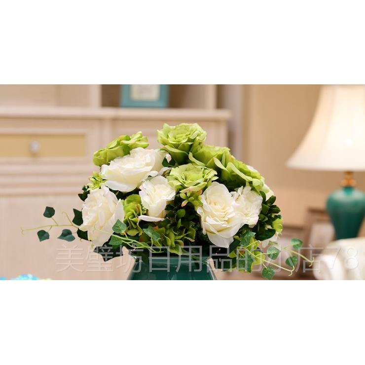 高档欧摆式美客厅陶瓷花瓶件家居干花花仿真花艺套插装餐桌玄式关