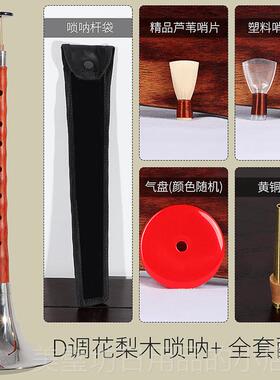 高档唐正花梨木唢呐乐初器学者专演奏型业专业唢呐D调音音小号
