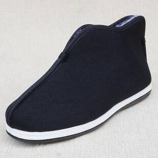 高档北京鞋男冬古季千层底加绒保暖高帮棉鞋中式布洒鞋覆老汉服爸