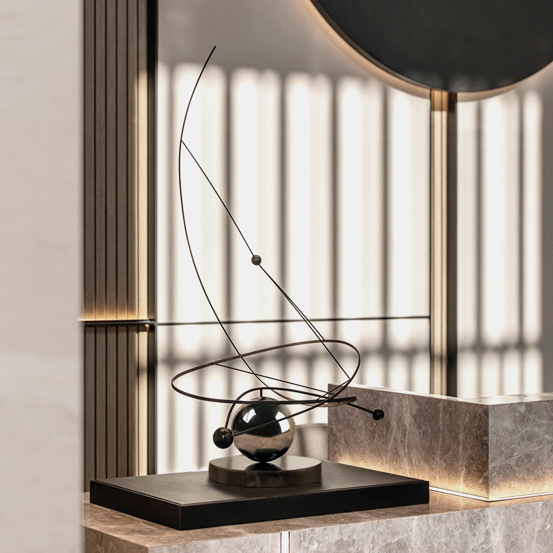 现代简约抽象几何摆件客厅玄关售楼处办公室样板间酒店创意装饰品